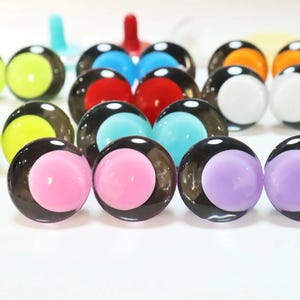 10Pairs 25mm 30mm Colourful Pupil Funny Style Safety Eyes with Black Disc Glitters and Washers #DIY plush amigurumi stuffed doll toy making