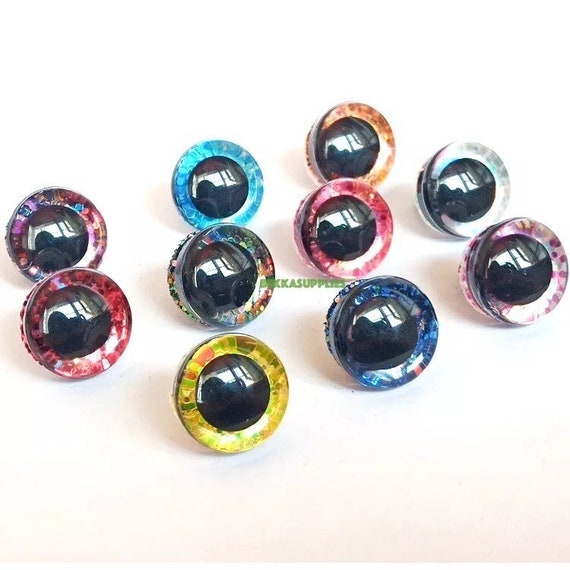 Doll Accessories 3D Plastic Glitter Safety Eyes For Crochet Toys