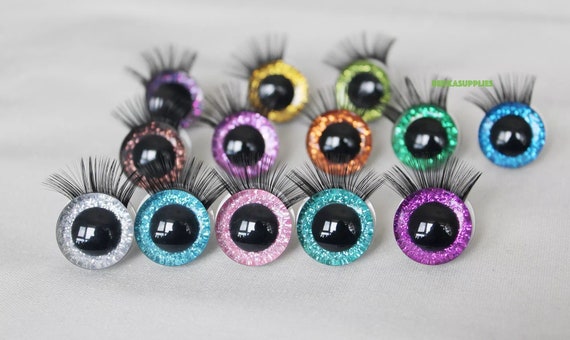 100 pièces Yeux de sécurité, yeux crochet 16mm, Yeux en Plastique, Yeux de  poupée d'artisanat en Plastique avec 100 Paillettes et rondelle pour  Amigurumi, Jouet au Crochet, Animaux en Peluche(16mm) : 