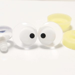 20PCs 25mm Clear Safety Eyes with White Eyeball Funny Eyes with washer for DIY amigurumi plush stuffed doll animal toy making #side way eyes