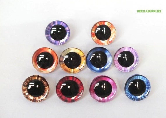 12mm-40mm 20PCs - 3D Colourful Plush Toy Glitter Safety Eyes #DIY Amigurumi/Knitted/Crocheting/Plushies/Stuffed Doll Toy Animal Craft