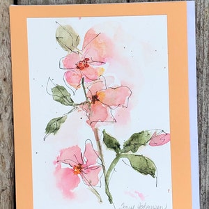 Cartes d'art originales aquarelle florale