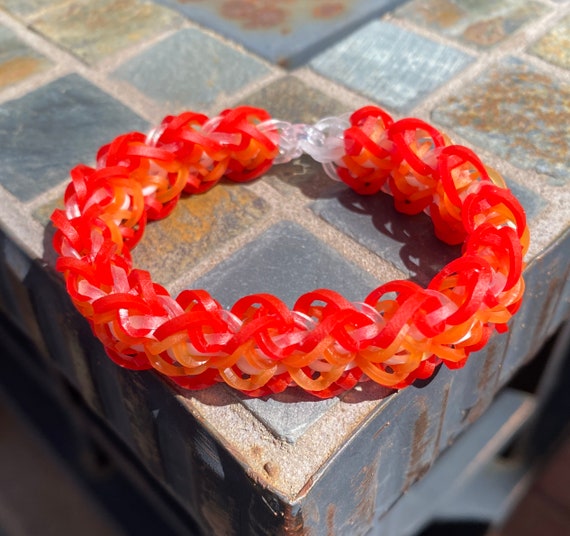 Diamond Patterned Rubber Band Bracelets Rainbow Loom Jelly Vibrant