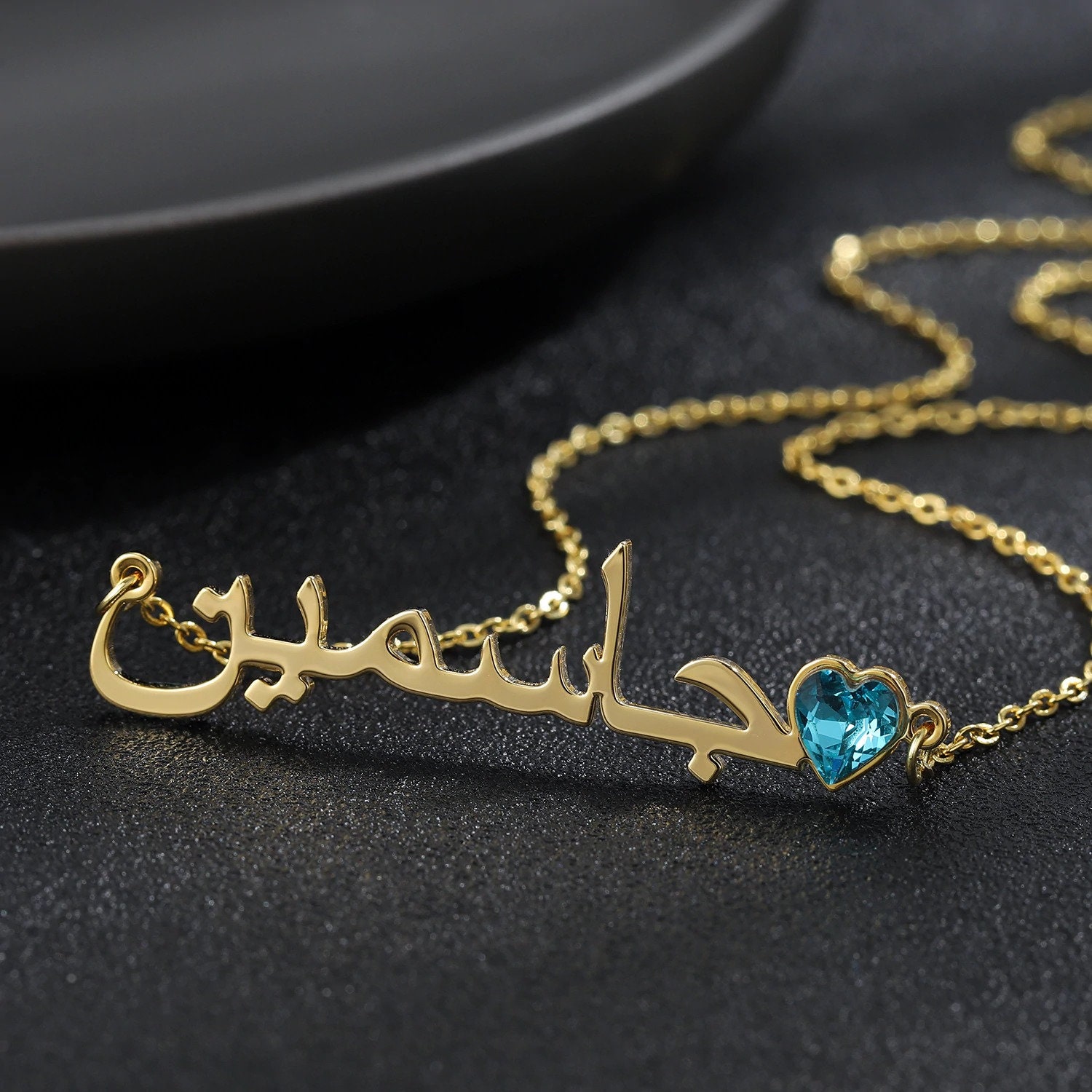 FARSI BIRTHSTONE Necklace 18K Gold Plated Name Necklace Etsy