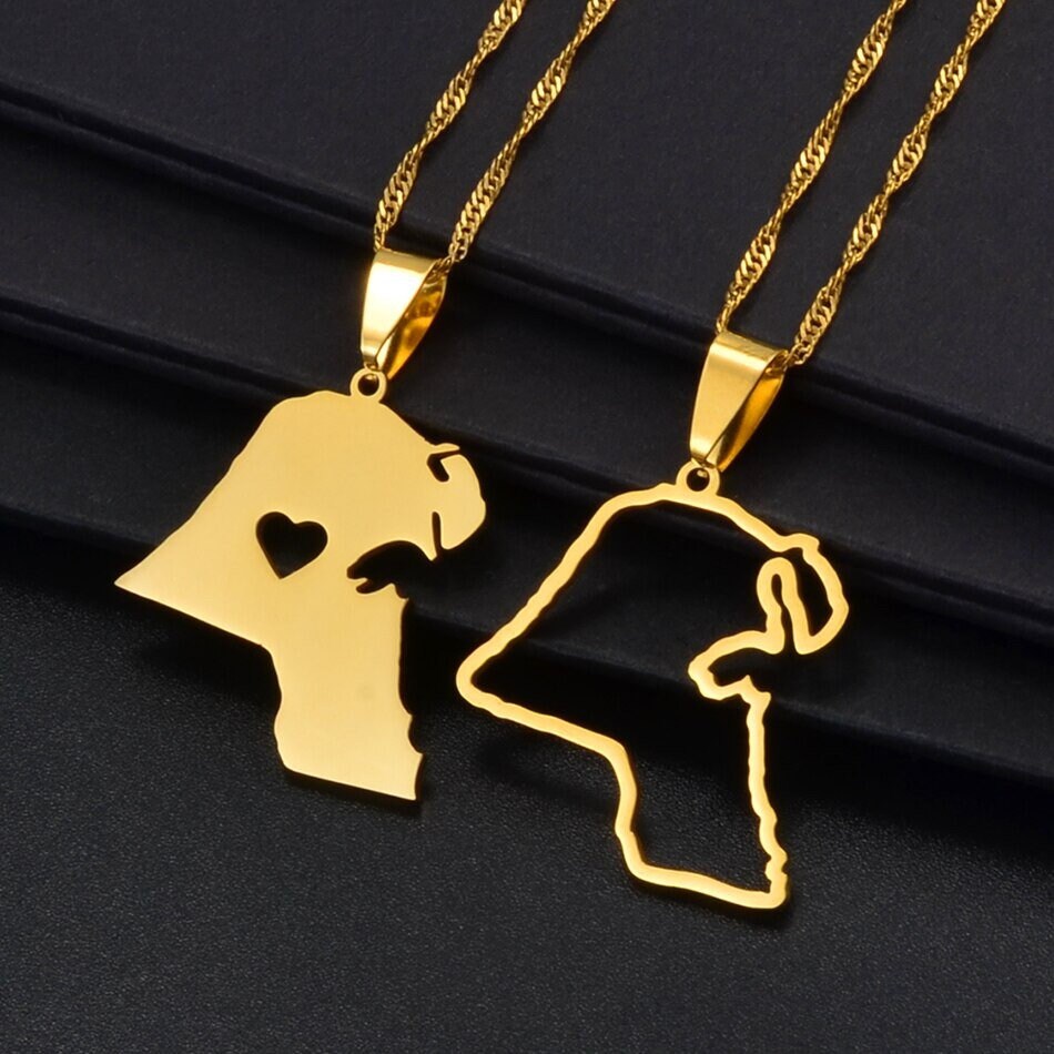 KUWAIT Necklace 18K Gold Plated Map of Kuwait Kuwaiti Etsy