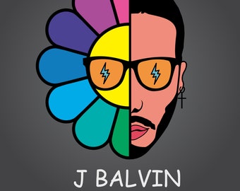 J Balvin Rosto Flor SVG