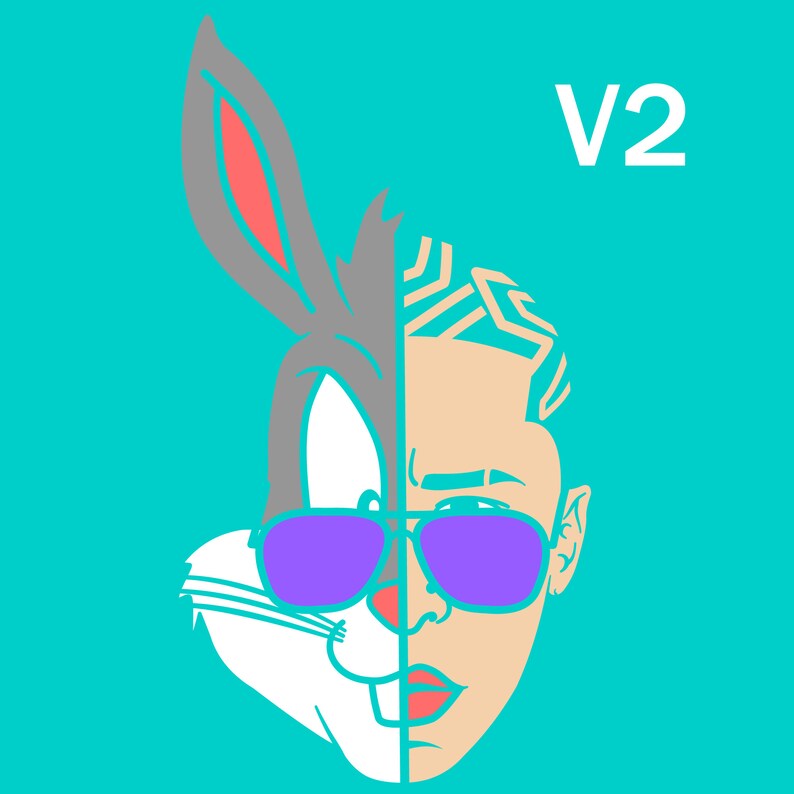 Download Bad Bunny Bugs SVG DECAL STICKER With Guides | Etsy