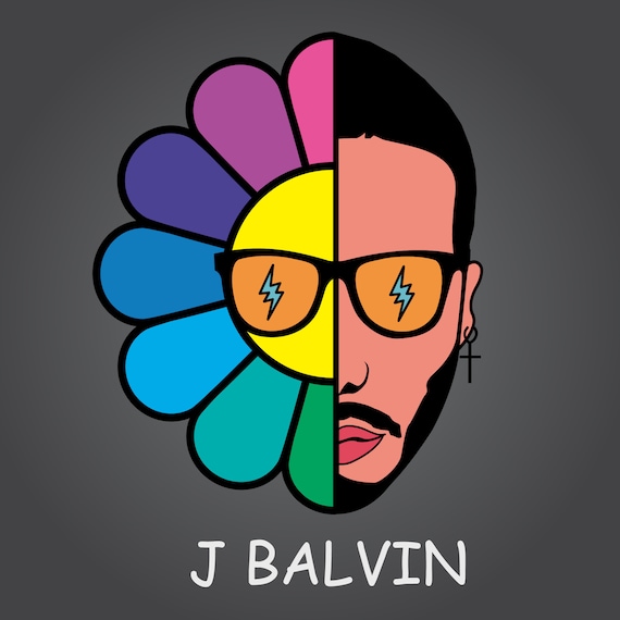J Balvin Face Flower SVG 