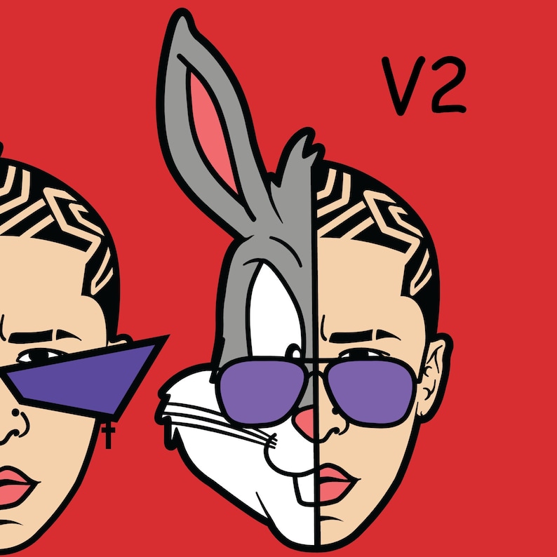 Download Bad Bunny Bugs SVG DECAL STICKER With Guides | Etsy