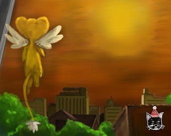 Kero and the Sun Cardcaptors Digital Art Print 8x10 Matte or Glossy