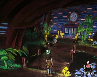 Ballonea Fairy Town Pokémon Sword & Shield Chalk Pastel Print 8x10 Glossy