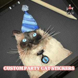 Benutzerdefinierte Party Katzenaufkleber - Full Art