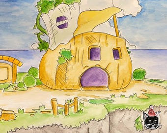Pelliper Post Office Pokémon Mystery Dungeon Watercolour Print 8x10