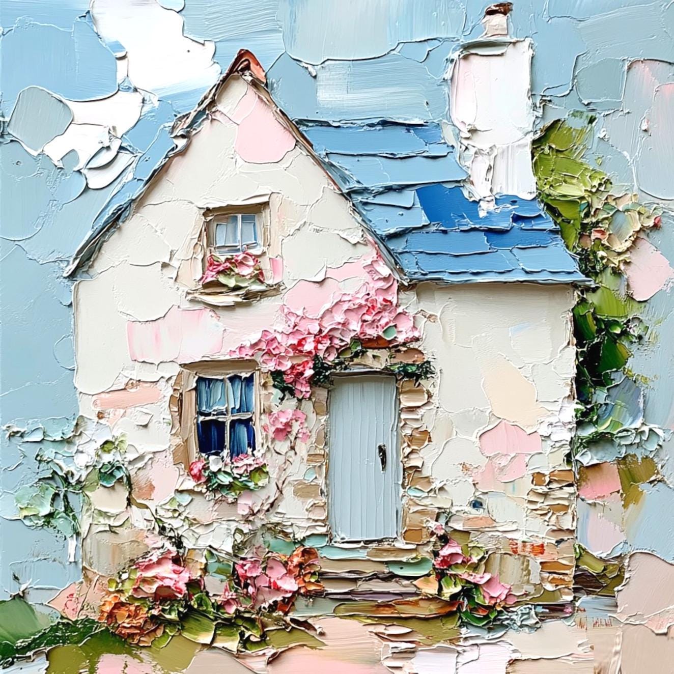 Irish Cottage Landscape Oil Painting Original Small Impasto Artwork ...