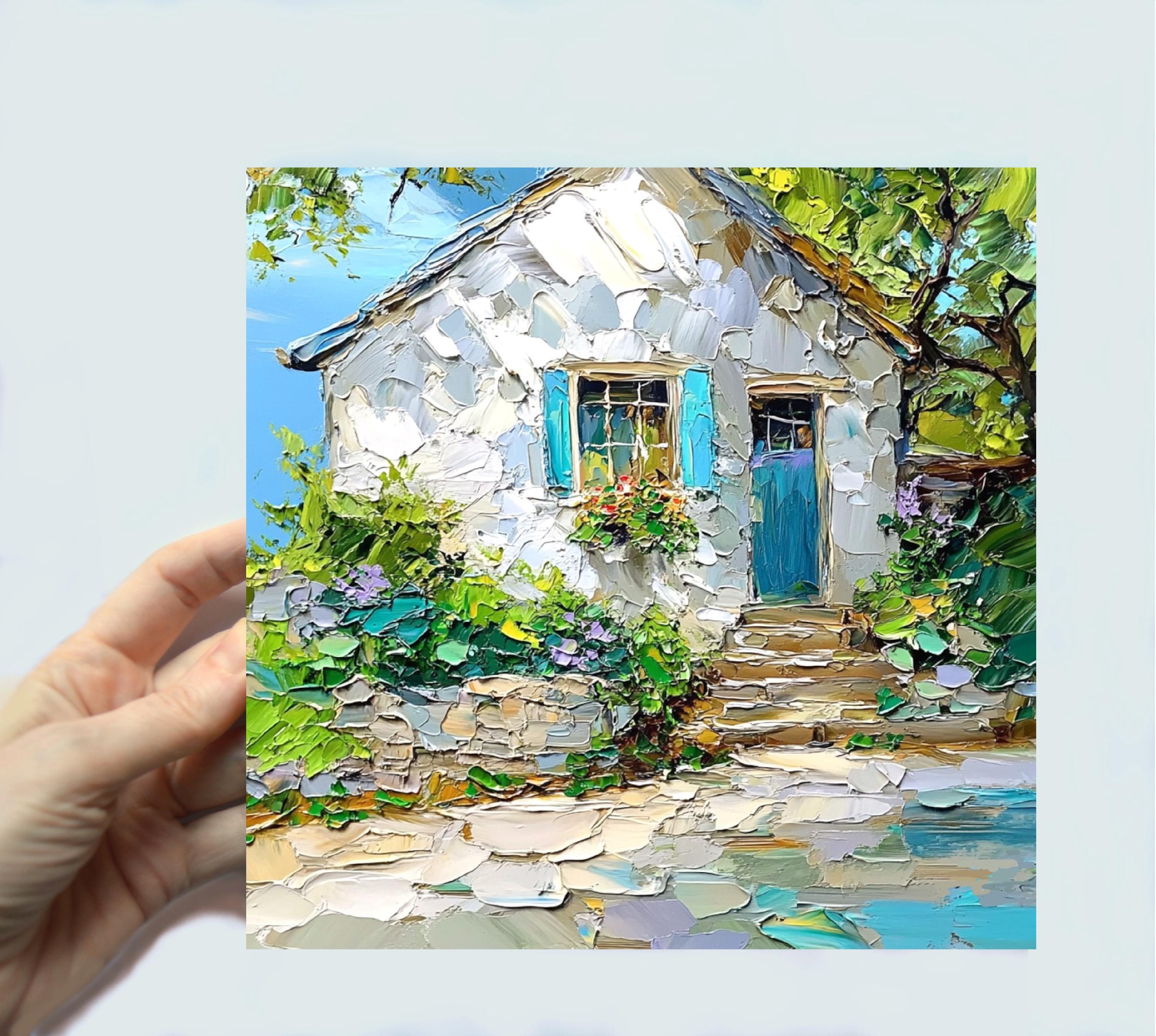 White Irish Cottage Oil Painting Original Landscape Ireland Art Small ...
