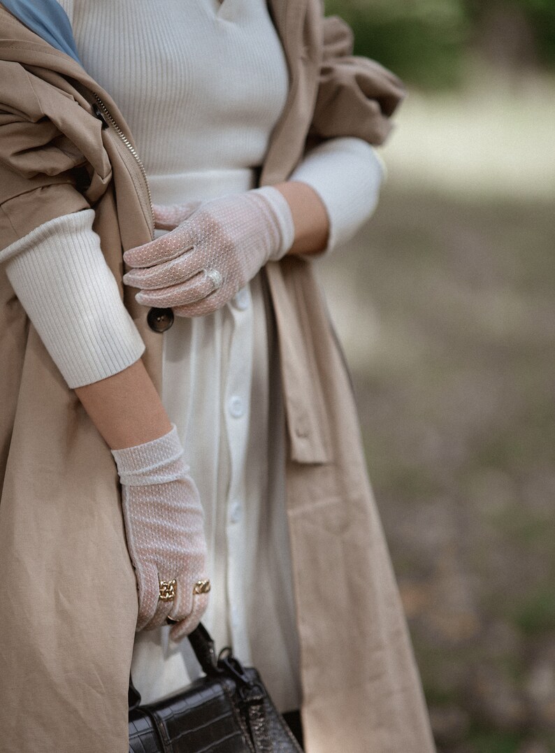 Elegant Sheer Gloves White Gloves Tea Party Gloves Opera Etsy