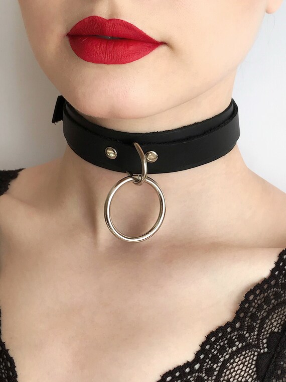 Brutal Choker With Oring Leather Choker Collar With Oring Etsy