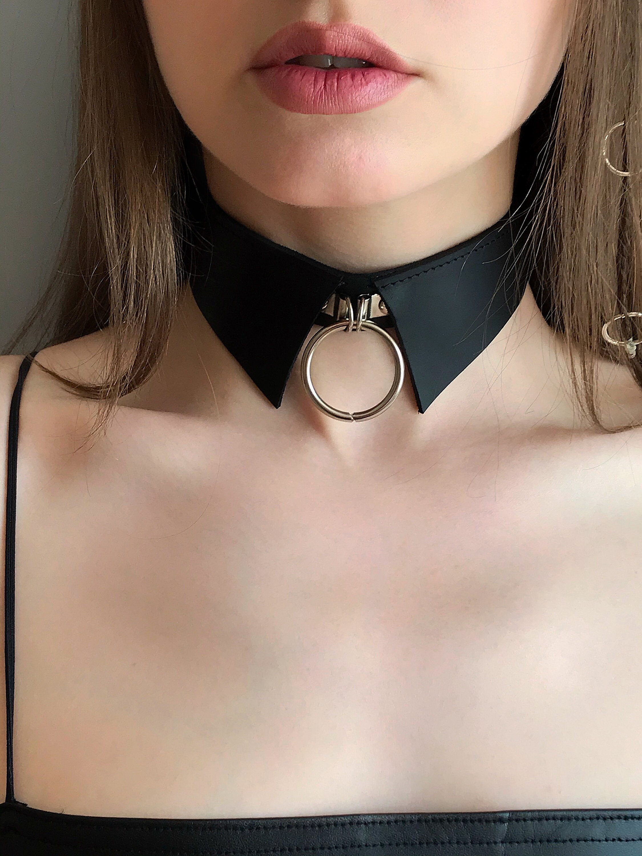 GENEMA Punk Gothic PU Leather Choker Love Heart Collar Necklace