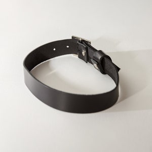 Leather choker, leather collar, collar with buckle, biker choker, kitty collar with buckle, pinstripe choker. zdjęcie 9