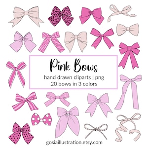 Fiocchi, clipart disegnate a mano, civetta, nastro, fiocchi rosa, sfondo trasparente png, set di clip art, papillon