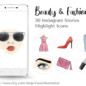Fashion & Beauty Icons, Instagram Highlight Icons, Watercolor Icons, Instagram Story Icon
