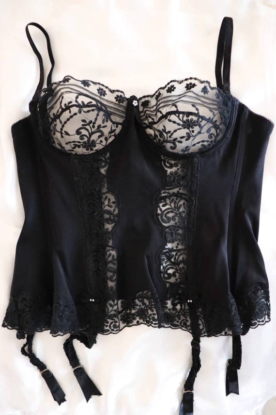 LA PERLA vintage black lace bustier top /corset - Gem