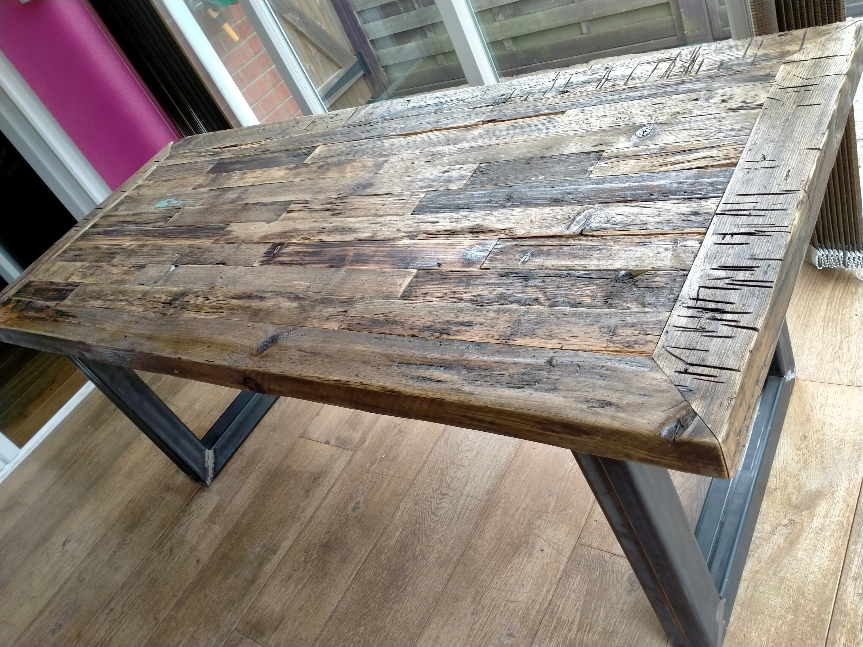 Farmhouse Style Reclaimed Timber Dining Room Table - Etsy UK