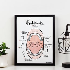 A&P Quick Oral Mech Exam Instructional Poster | SLP speechie educational instant digital download poster 18x24