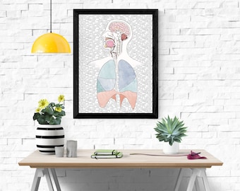 SLP Anatomy Poster | Brain to Diaphragm Scope of Practice (Digital Download)