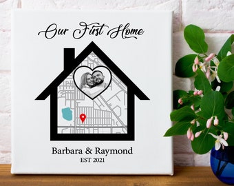 Impressão personalizada do mapa da primeira casa: presente fotográfico personalizado (download digital)