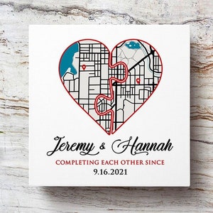 Personalisierte Karten Drucken, Zwei Städte Karte Drucken, personalisierte Karten Drucken, Valentinstag Geschenk für Ihn, Jahrestag Geschenk für Sie