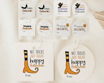 Printable Halloween Tags Set of 5 - Design #6 - Downloadable - Ready to Print