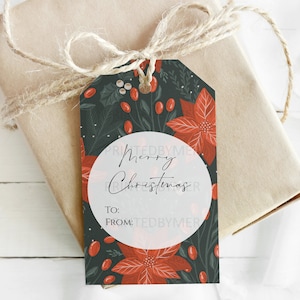 Printable Christmas Gift Tags Set of 8 | Traditional Christmas Tags ...
