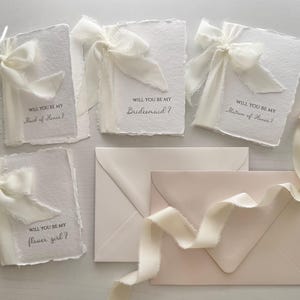 Bridesmaid Proposal Card with Ribbon | Maid of Honor Proposal Card | Deckled Edge image 5