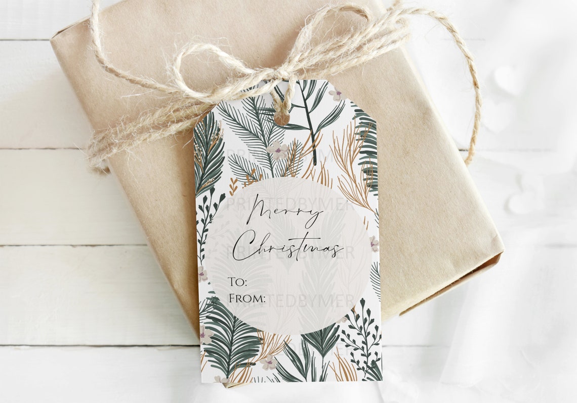 Printable Christmas Gift Tags Set of 8 Traditional Christmas Tags ...