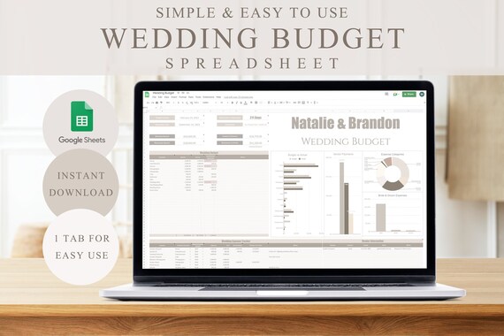 Wedding Budget Spreadsheet | Neutral Wedding Spreadsheet | Google Sheets | Neutral Design | Digital Worksheet | Instant Download