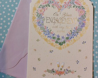 Vintage Engagement Congratulations Card, Greetings Card, Rare