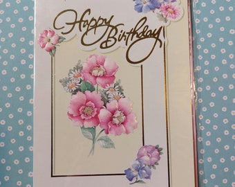 Vintage Happy Birthday Congratulations Card, Greetings Card, Rare