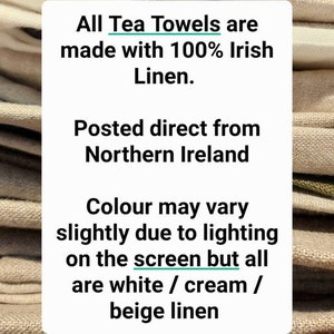 100% Irish Linen Tea Towel with embroidered Irish blessings image 2