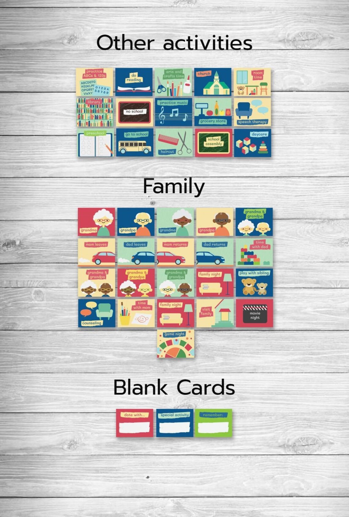Visual daily kids calendar printable Editable planner for | Etsy