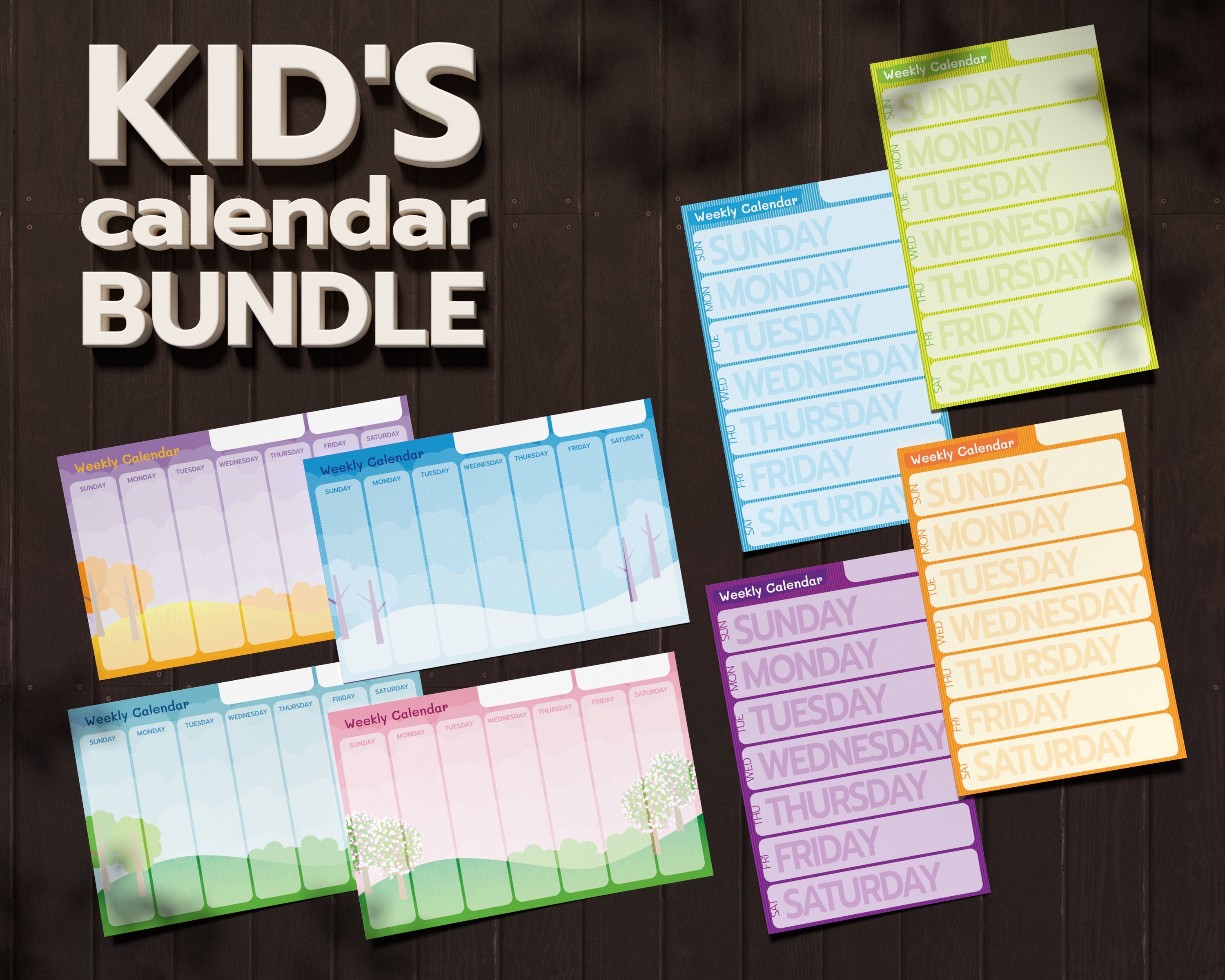 Daily calendar for kids and toddlers printable BUNDLE | Etsy