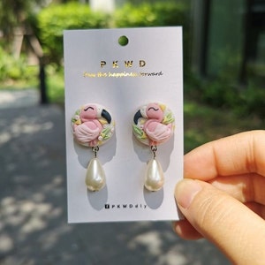 Flamingo Ohrringe aus Fimo | Statement Ohrringe aus Polymer Clay