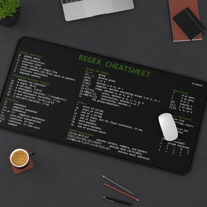 Regex Cheatsheet Desk Mat für Sys Admin, Entwickler, Programmierer, IT Admin
