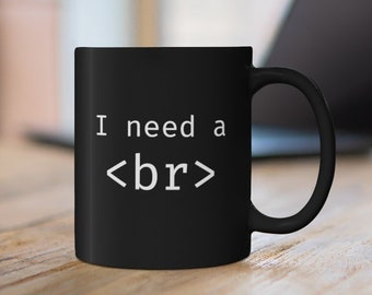 Behöver en paus-mugg, systemadministratörspresent, programmerarepresent, Unix, Linux, webb, utvecklare-mugg 330 ml
