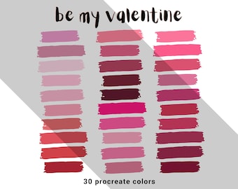 Be My Valentine Color Palette, Color Swatch for iPad Procreate- Instant Download