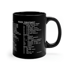RegEx Cheatsheet Mok 11oz Zwart afbeelding 4