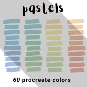 Pastel Color Palette, Color Swatch for iPad Procreate- Instant Download