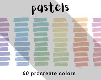 Paleta de colores Pastel, muestra de color para iPad Procreate- Descarga instantánea