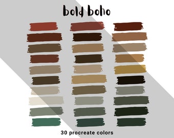 Bold Boho Color Palette, Color Swatch for iPad Procreate- Instant Download