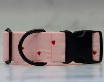 Buckle / martingale dog collar - cute hearts